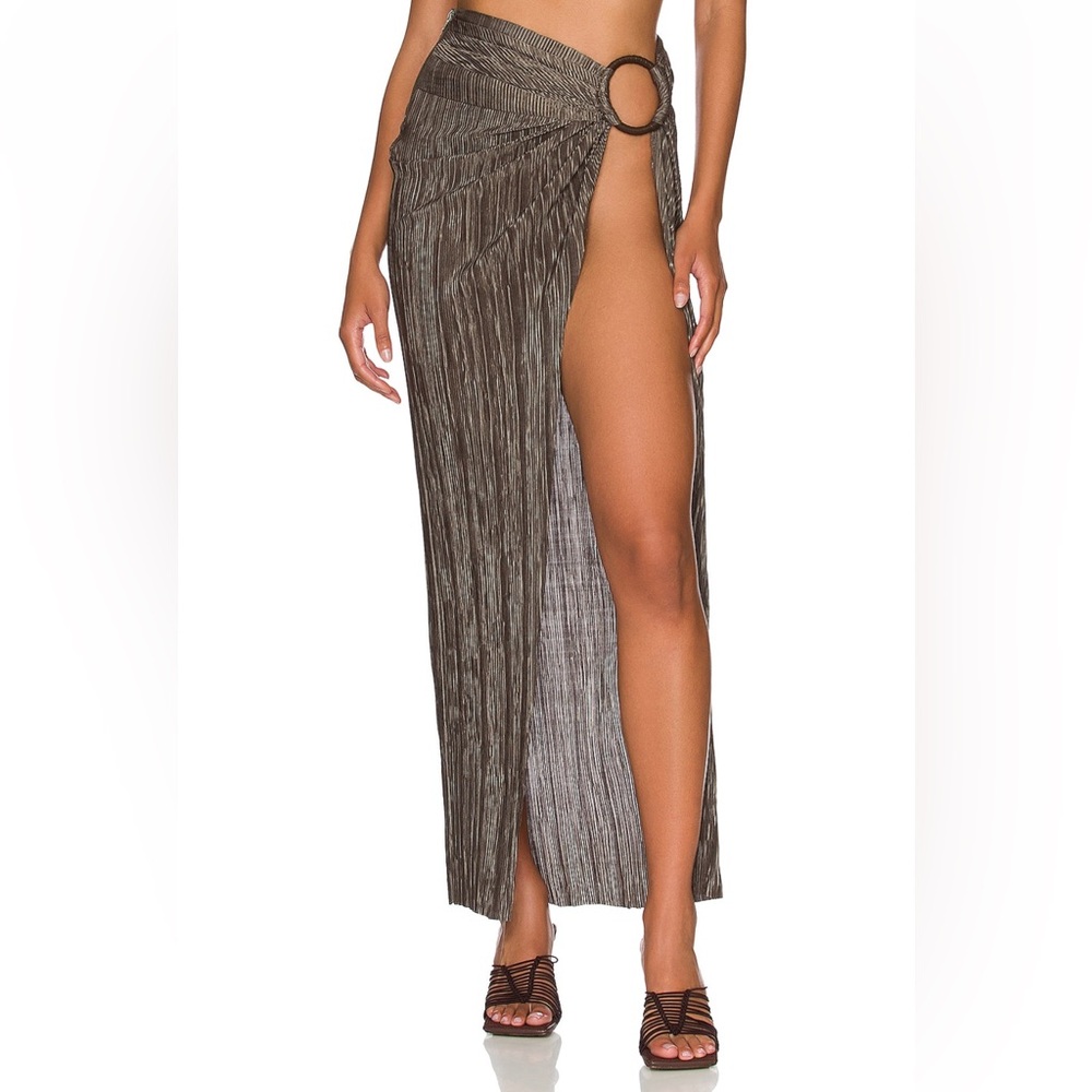 Bronx and Banco Revolve Luna High Slit Skirt in Khaki